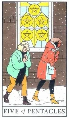 5 of Pentacles - Modern Witch Tarot - Tarot Deck by Lisa Sterle
