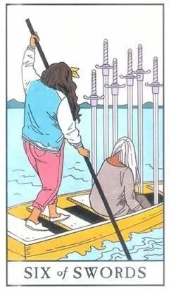 6 of Swords - Modern Witch Tarot - Tarot Deck by Lisa Sterle