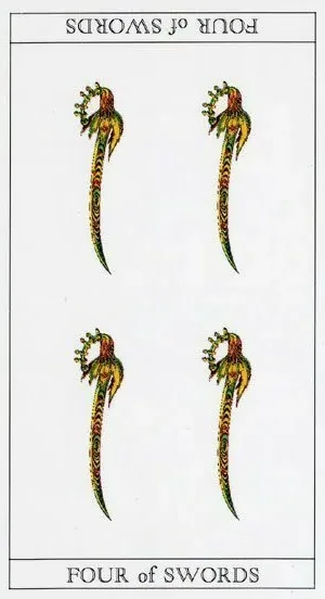 4 of Swords - The Moon Princess Himoko Tarot - Tarot Deck by Ayumi Kasai