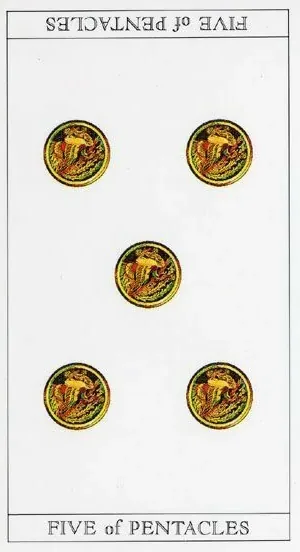 5 of Pentacles - The Moon Princess Himoko Tarot - Tarot Deck by Ayumi Kasai
