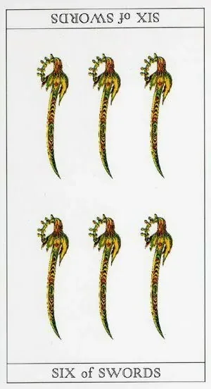 6 of Swords - The Moon Princess Himoko Tarot - Tarot Deck by Ayumi Kasai