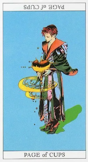Page of Cups - The Moon Princess Himoko Tarot - Tarot Deck by Ayumi Kasai