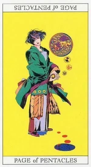 Page of Pentacles - The Moon Princess Himoko Tarot - Tarot Deck by Ayumi Kasai