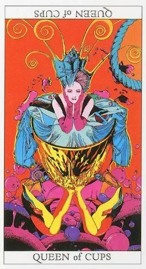Queen of Cups - The Moon Princess Himoko Tarot Queen of Cups card from The Moon Princess Himoko Tarot