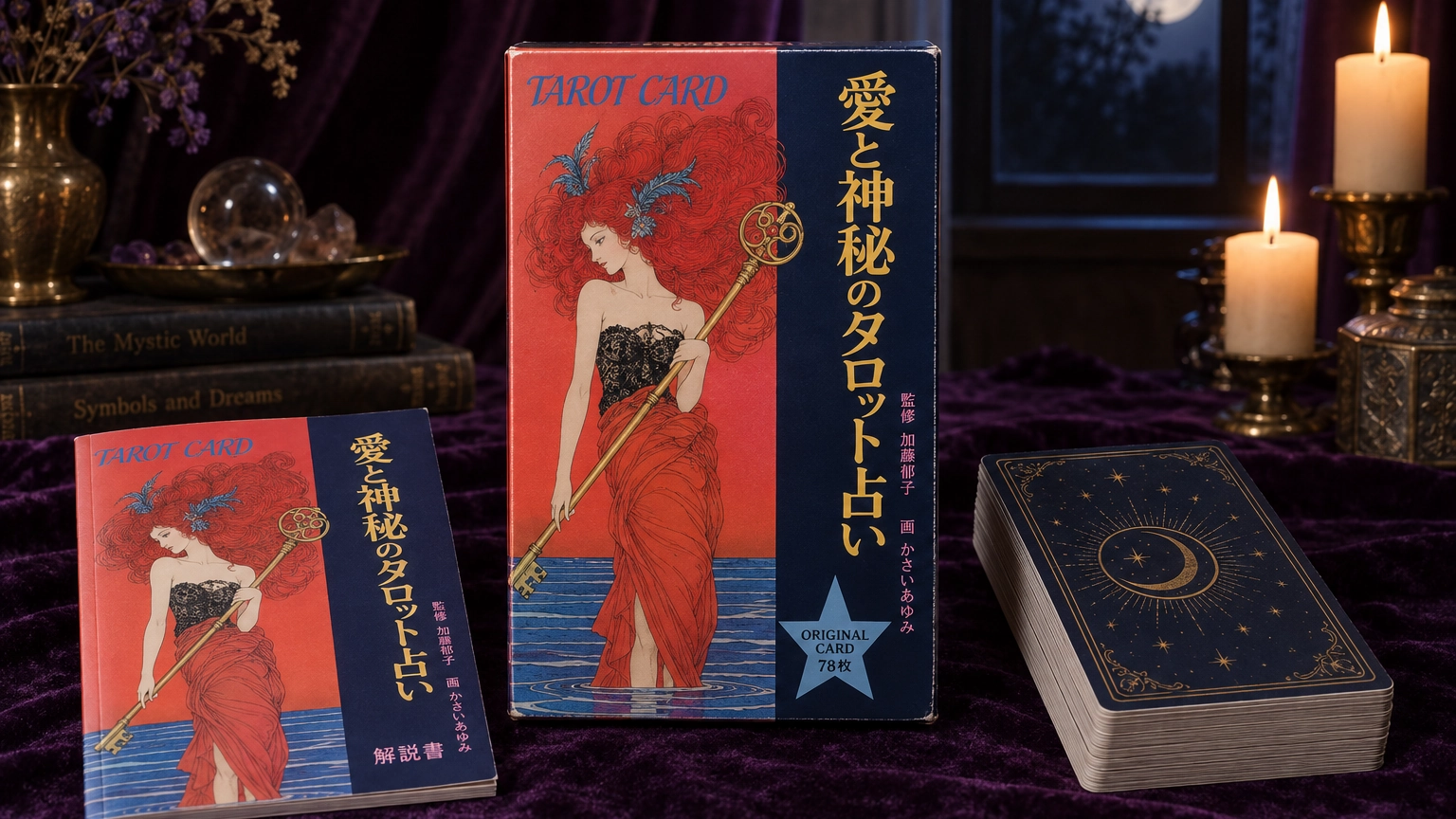 The Moon Princess Himoko Tarot Deck by Ayumi Kasai The Moon Princess Himoko Tarot Deck by Ayumi Kasai in a moonlit TarotFans buying scene
