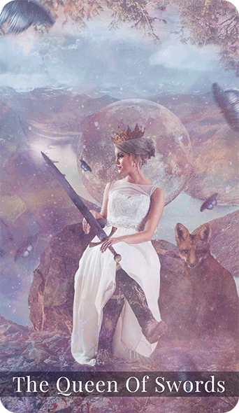 Queen of Swords - Moondust Tarot - Annalise Dragonetti