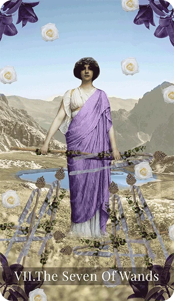 Seven of Wands - Moondust Tarot - Annalise Dragonetti