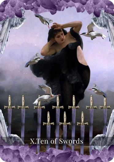 Ten of Swords - Moondust Tarot - Annalise Dragonetti