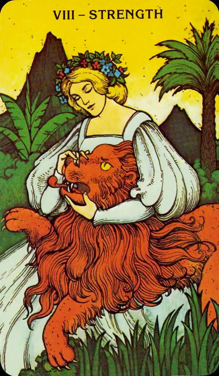 Strength - Morgan-Greer Tarot card Strength card from the Morgan-Greer Tarot deck