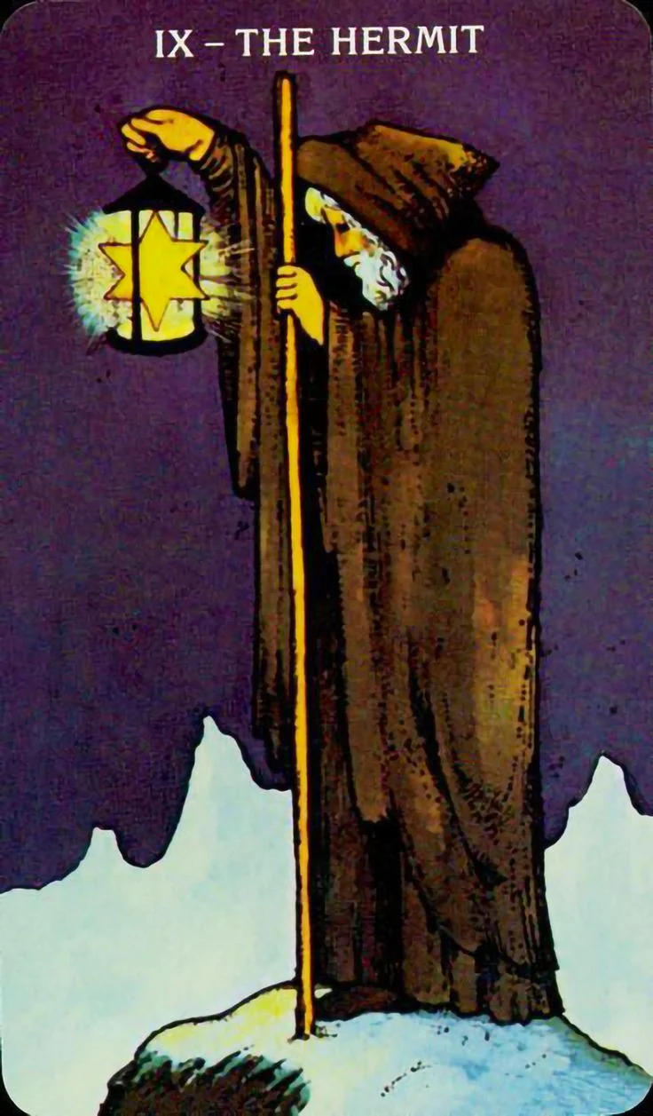 The Hermit card from the Morgan-Greer Tarot deck