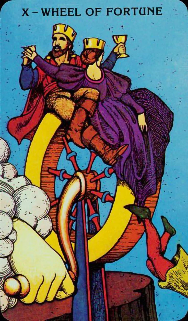 Wheel of Fortune card from the Morgan-Greer Tarot deck