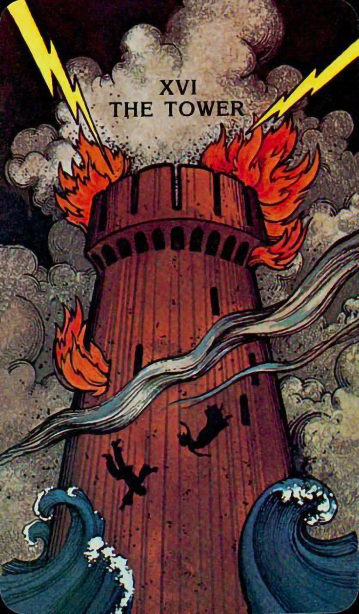 The Tower card from the Morgan-Greer Tarot deck