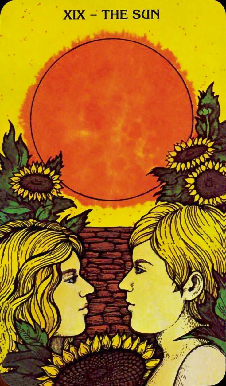 The Sun card from the Morgan-Greer Tarot deck