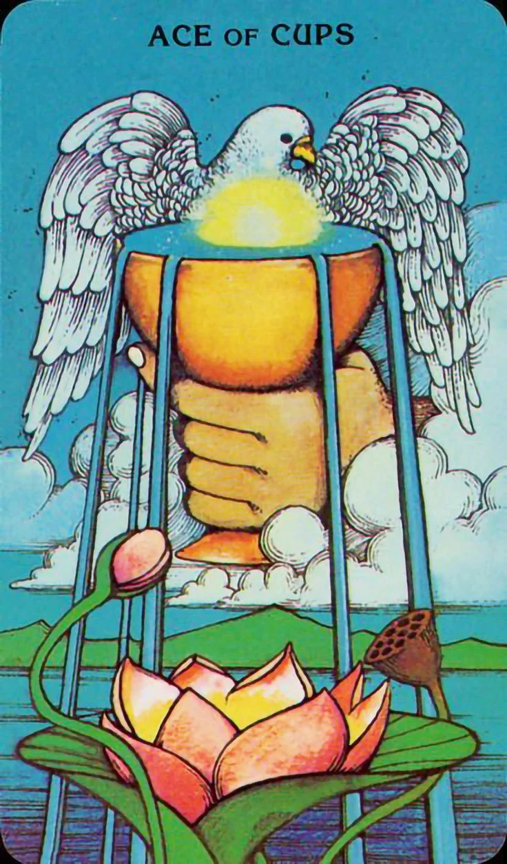 Ace of Cups - Morgan-Greer Tarot card Ace of Cups card from the Morgan-Greer Tarot deck