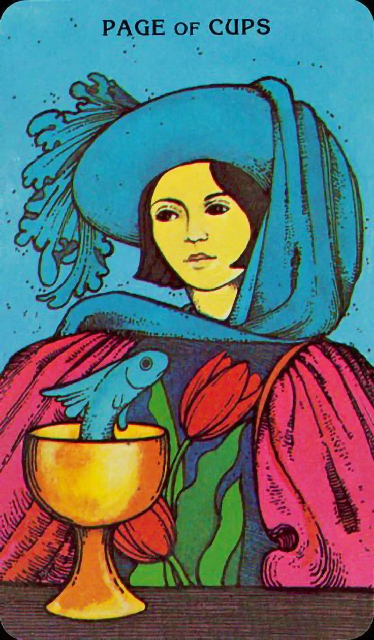Page of Cups card from the Morgan-Greer Tarot deck