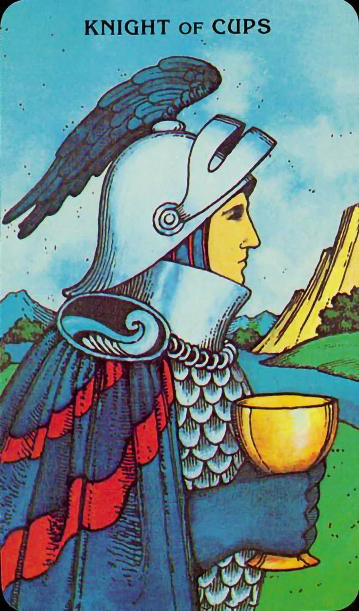 Knight of Cups card from the Morgan-Greer Tarot deck