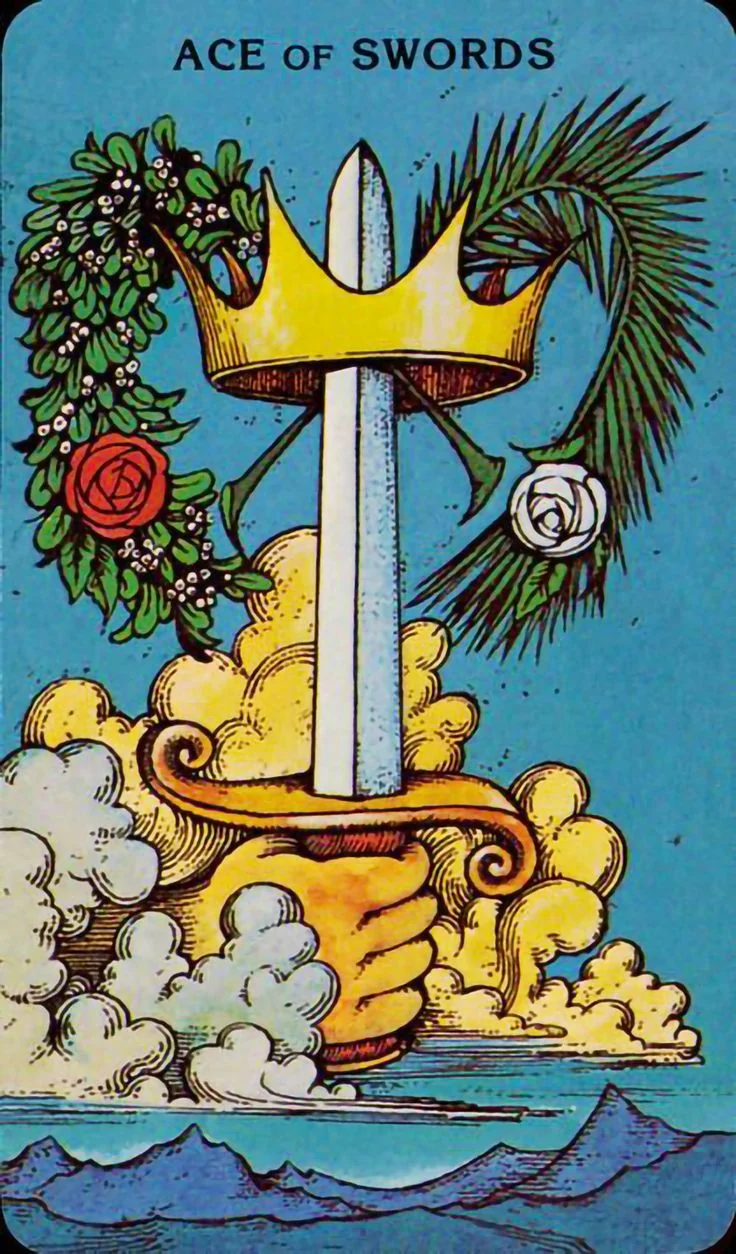 Ace of Swords - Morgan-Greer Tarot card Ace of Swords card from the Morgan-Greer Tarot deck