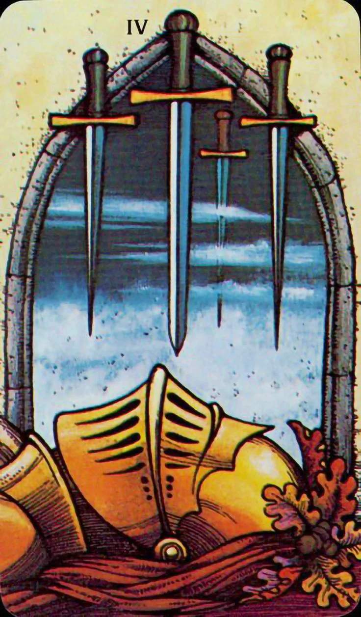 Four of Swords card from the Morgan-Greer Tarot deck