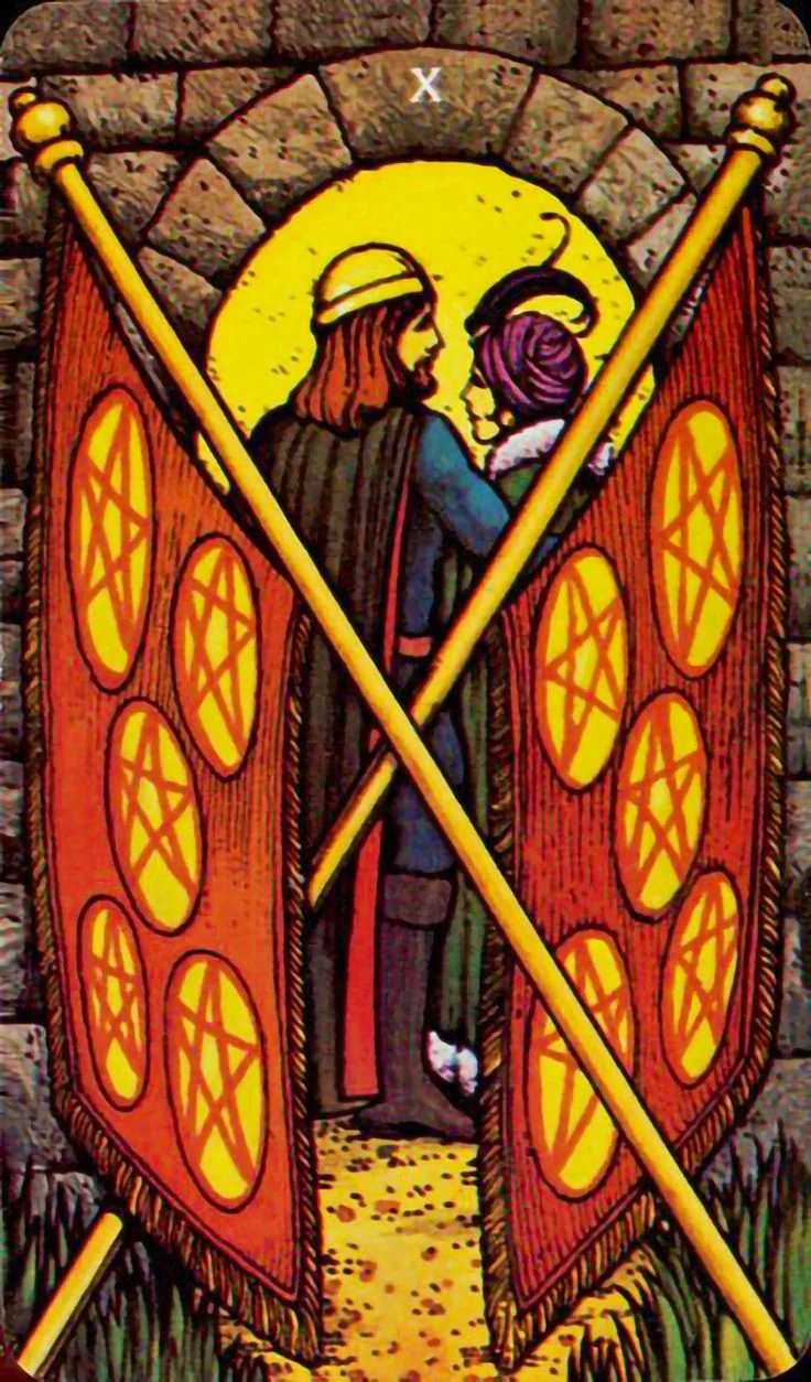 Ten of Pentacles - Morgan-Greer Tarot card Ten of Pentacles card from the Morgan-Greer Tarot deck