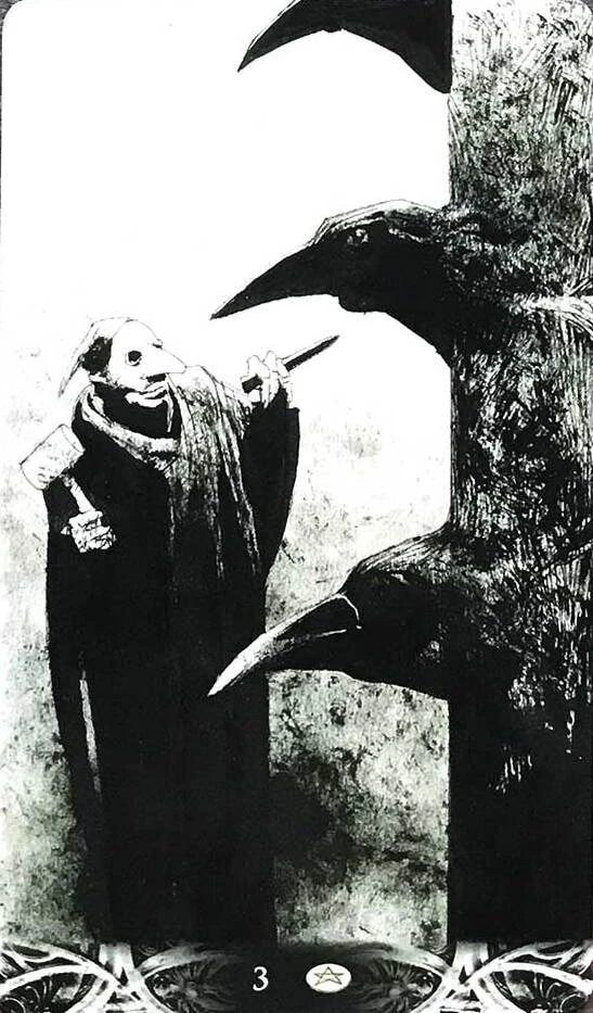 Three of Pentacles - Murder of Crows Tarot - Corrado Roi