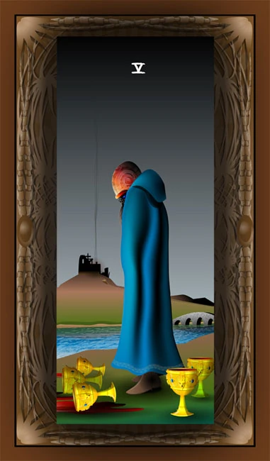 Five of Cups - Mutation Tarot - Mario Rosa