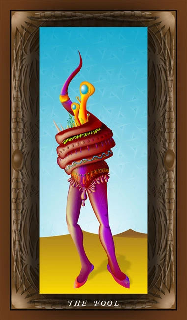 The Fool card from Mutation Tarot by Mario Rosa