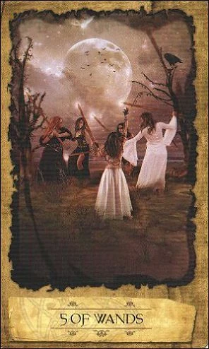Five of Wands - Mystic Dreamer Tarot - Heidi Darras