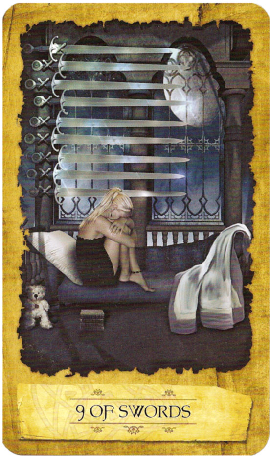 Nine of Swords - Mystic Dreamer Tarot - Tarot Deck by Heidi Darras, companion text by Barbara Moore