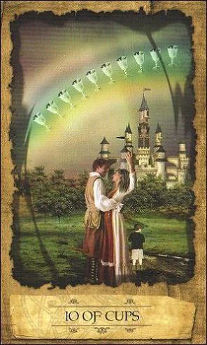 Ten of Cups from the Mystic Dreamer Tarot by Heidi Darras and Barbara Moore
