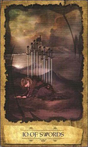 Ten of Swords - Mystic Dreamer Tarot - Heidi Darras