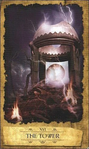 The Tower from the Mystic Dreamer Tarot by Heidi Darras and Barbara Moore
