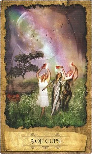 Three of Cups - Mystic Dreamer Tarot - Heidi Darras