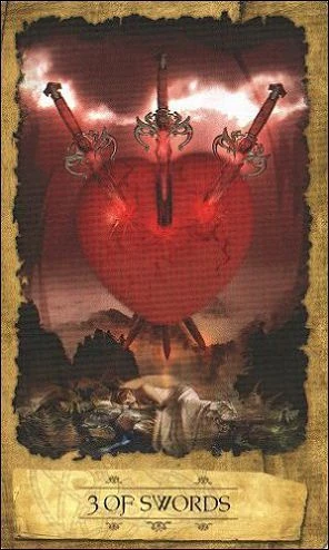 Three of Swords - Mystic Dreamer Tarot - Heidi Darras