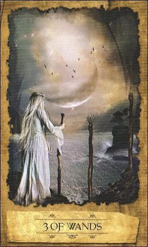 Three of Wands - Mystic Dreamer Tarot - Heidi Darras