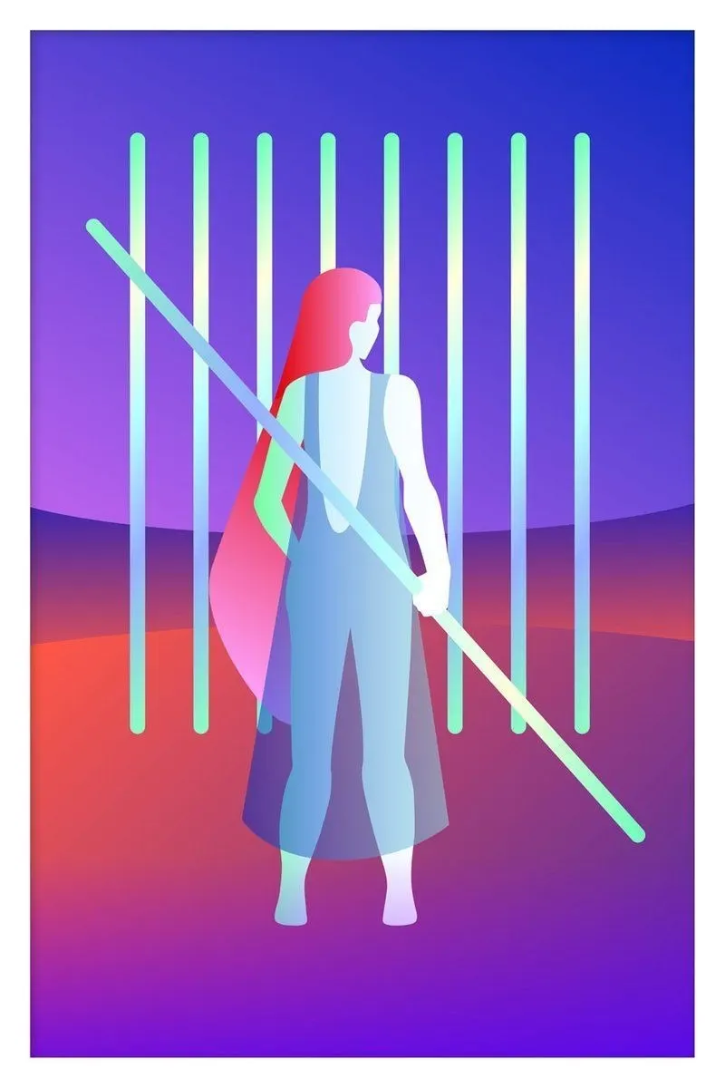 9 of Wands card from the Mystic Mondays Tarot deck
