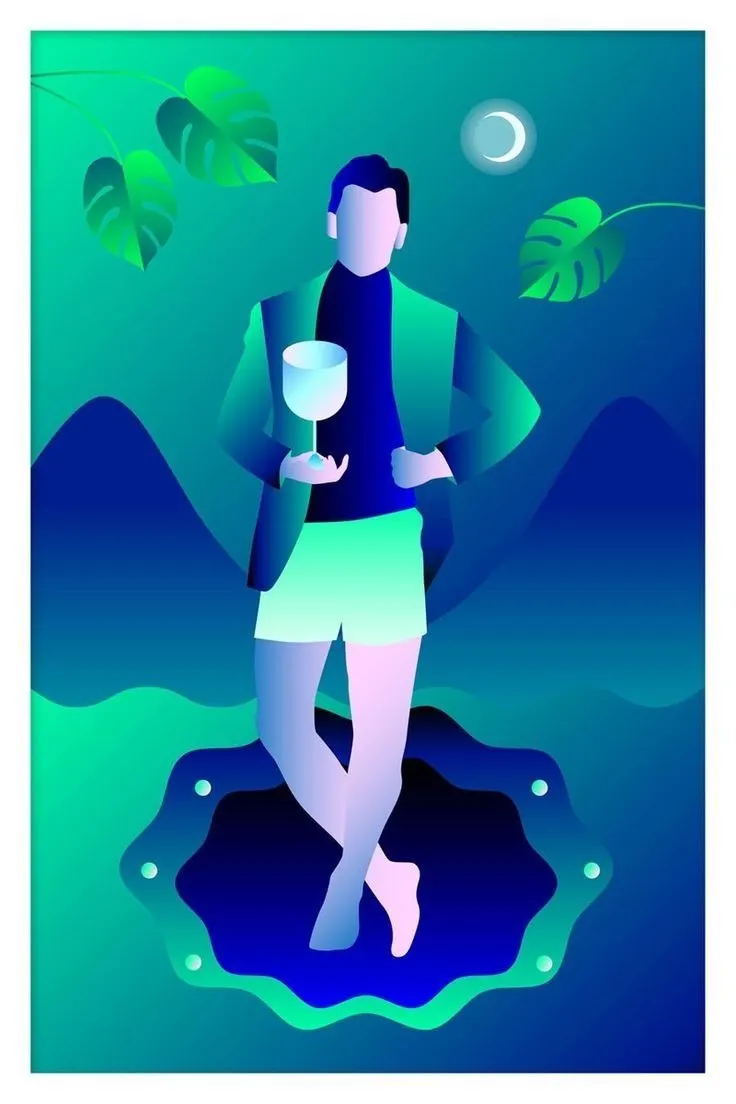 Knight of Cups card from the Mystic Mondays Tarot deck