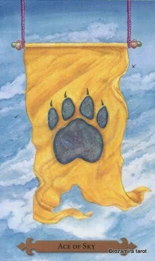 Ace of Sky — Mystical Cats Tarot by Lunaea Weatherstone, art by Mickie Mueller