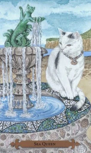 Sea Queen — Mystical Cats Tarot by Lunaea Weatherstone, art by Mickie Mueller