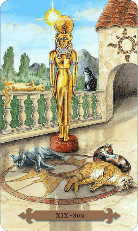 Sun — Mystical Cats Tarot by Lunaea Weatherstone, art by Mickie Mueller