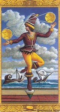 2 of Coins - Mystical Tarot - Tarot Deck by Luigi Costa