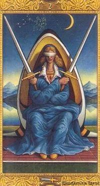2 of Swords - Mystical Tarot - Tarot Deck by Luigi Costa