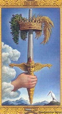Ace of Swords - Mystical Tarot - Tarot Deck by Luigi Costa