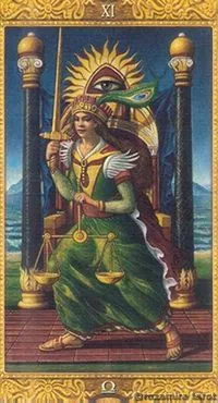 Mystical Tarot Review 8 Justice card from the Mystical Tarot deck