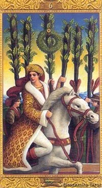 6 of Wands card from the Mystical Tarot deck