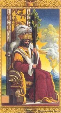 King of Wands card from the Mystical Tarot deck