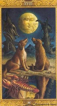 Mystical Tarot Review 13 The Moon card from the Mystical Tarot deck