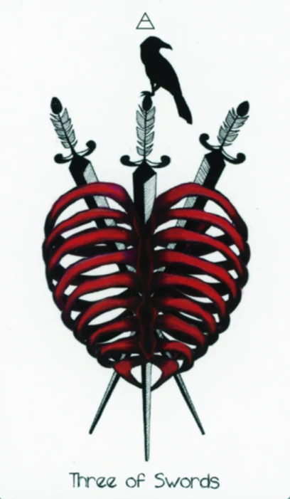Three of Swords - The Naked Heart Tarot - Jillian C. Wilde