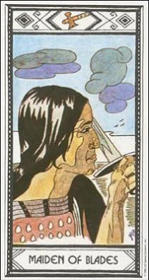 Maiden of Blades card from the Native American Tarot deck