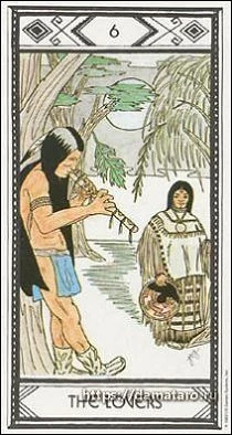 The Lovers card from the Native American Tarot deck