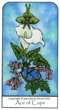Ace of Cups from Nature Spirit Tarot by Jean Marie Herzel Ace of Cups from Nature Spirit Tarot by Jean Marie Herzel